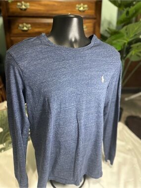 Polo by Ralph Lauren Heather Navy Long-Sleeve Crewneck Tee Size M